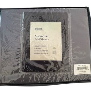 TWIN XL GREY MICROFIBER SHEET SET SUPER SOFT BELADOR NEW
